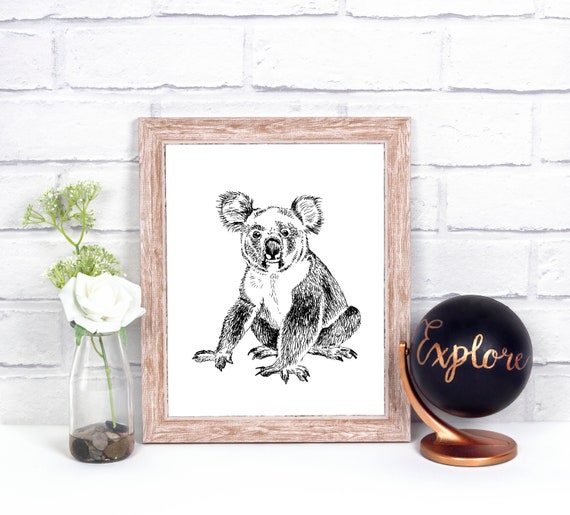Art Prints Unique Wall Dcor Nursery Prints Animal Prints For Framing Animal Nature Prints Koala