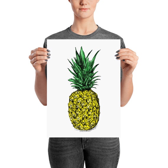 Pineapple Decor Unique Art Prints Art Prints Nature Tropical Print Pop Art Colorful Art Botanical Poster Teen Wall Art Dorm Dcor