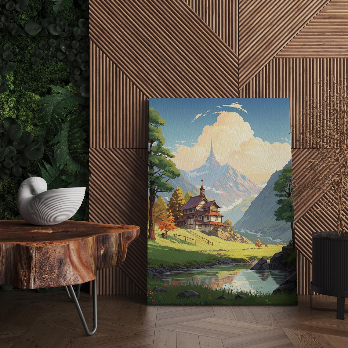 Anime Mountain Landscape Lofi Aesthetic Art Print