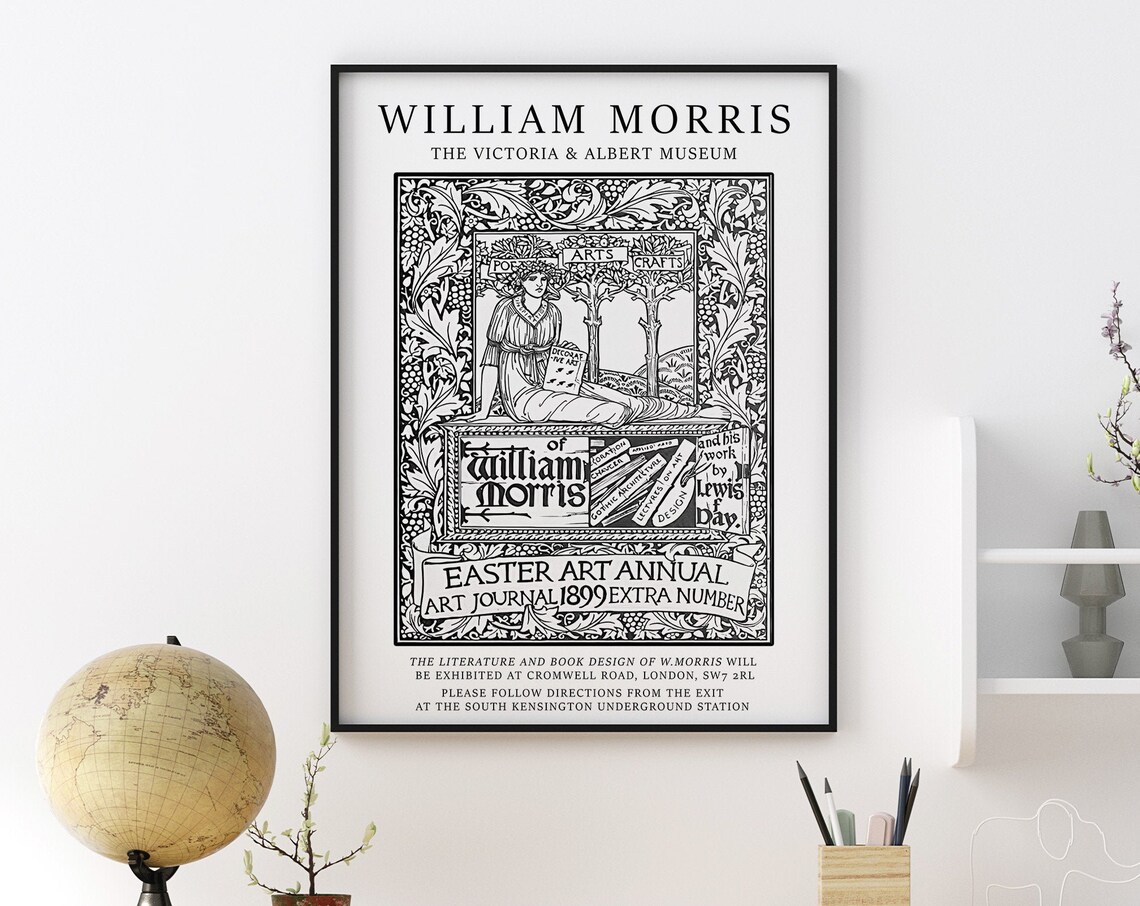 William Morris Floral Bird Exhibition Poster, Vintage Style - Image 2