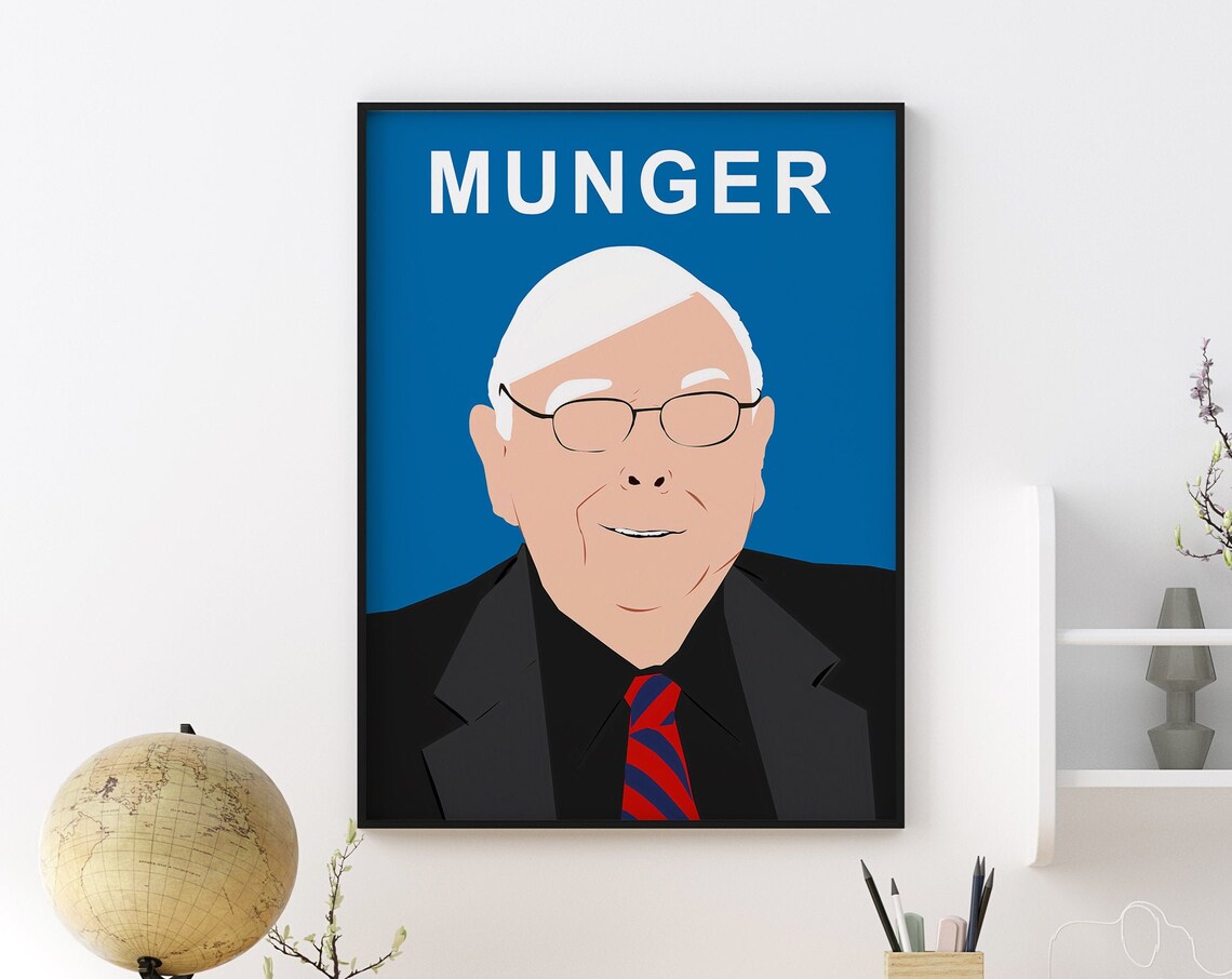 Charlie Munger Minimalist Stock Market Art Print