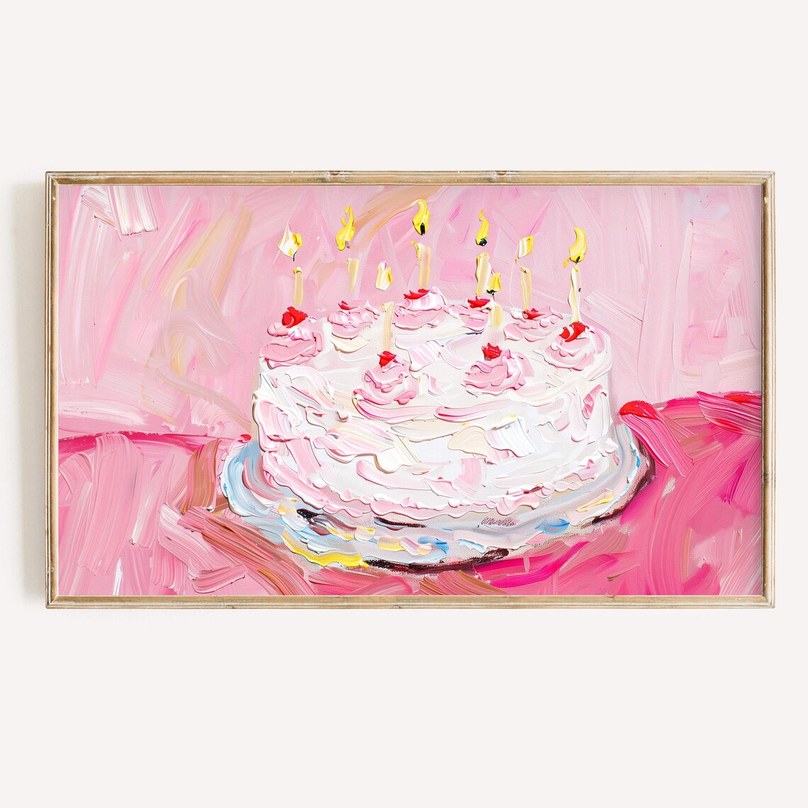 Birthday Cake Colorful Birthday Art Print