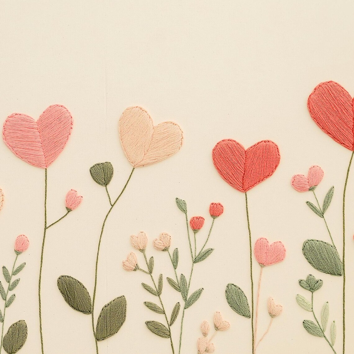 Valentine Embroidery Wildflower Heart Art Print - Image 4