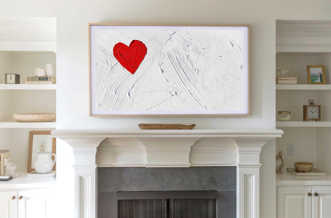 Valentines Day Heart Abstract Minimalist Art Print - Image 3