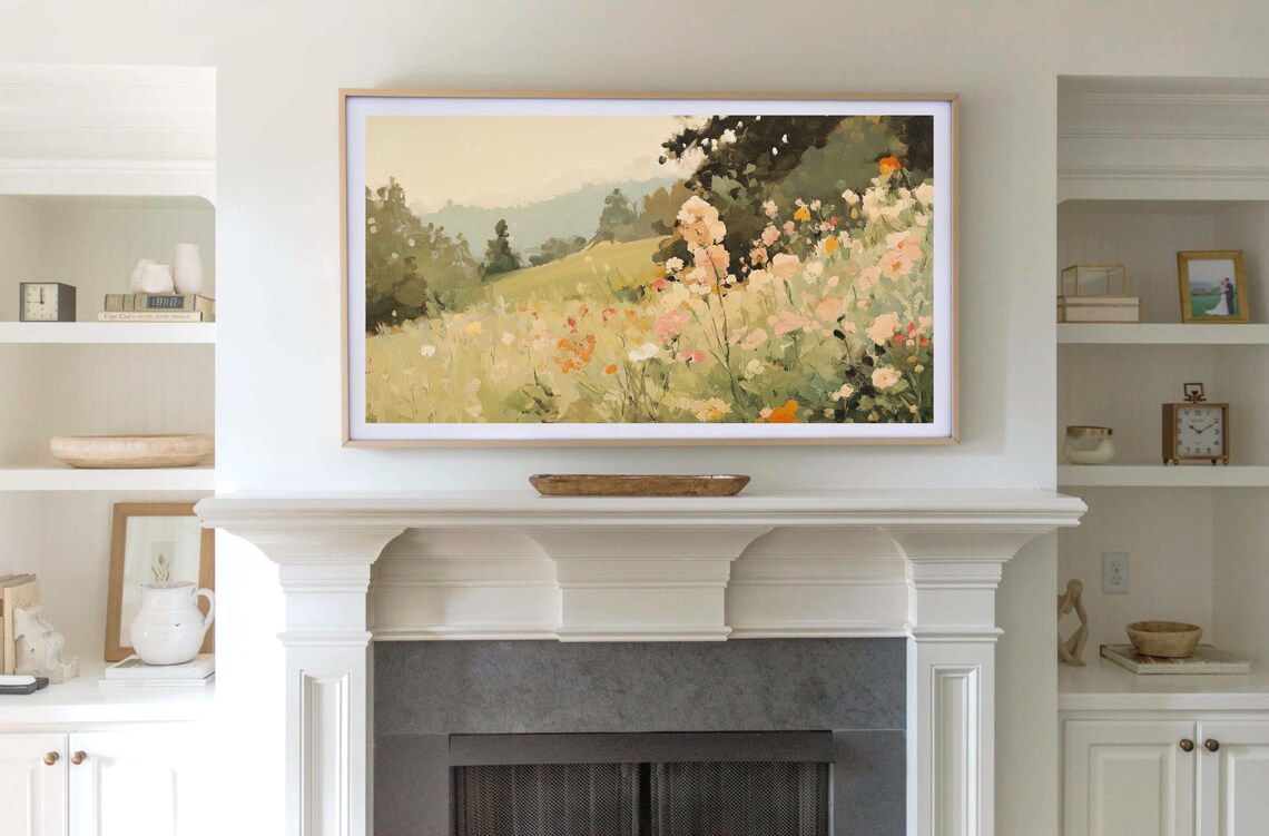 Spring Wildflowers Landscape, Floral Art Print - Image 2