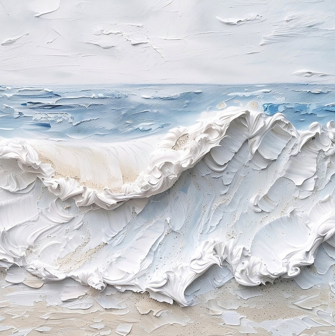 Abstract Ocean Waves Seascape TV Art Print - Image 3