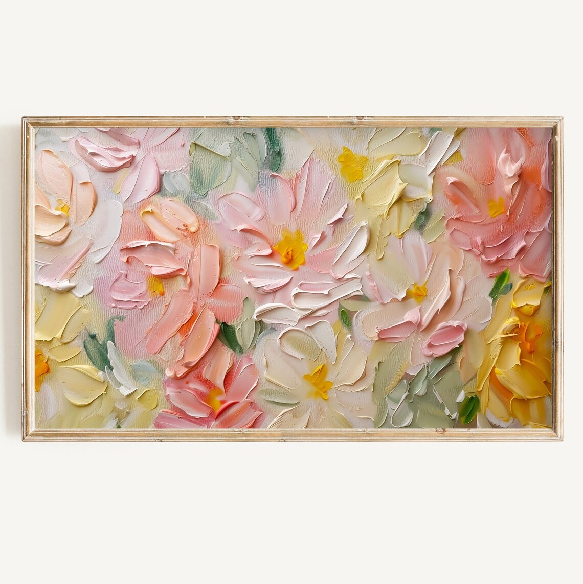 Abstract Floral Painting, Pastel Spring Art Print