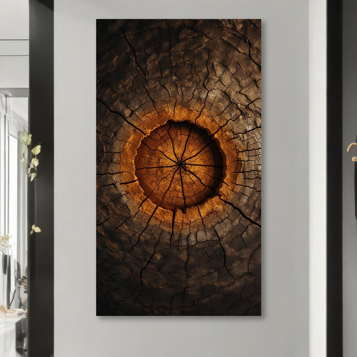 Wood Grain Texture Print, Rustic Tree Ring Artwork