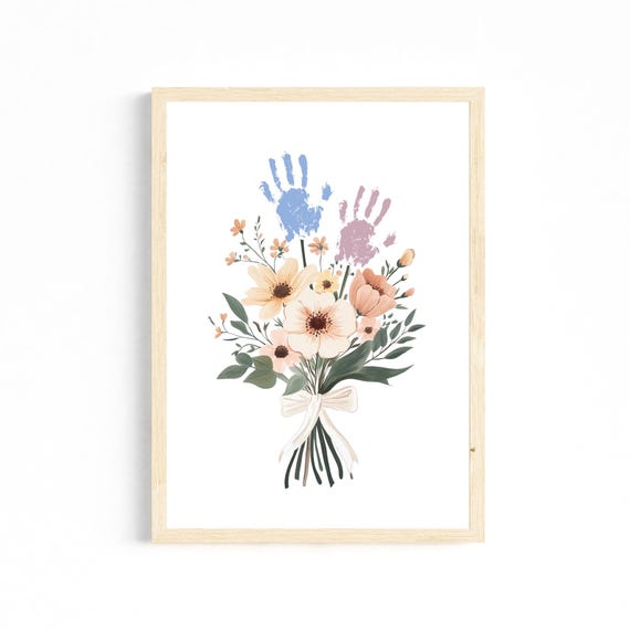 Mother's Day Handprint Bouquet Poster