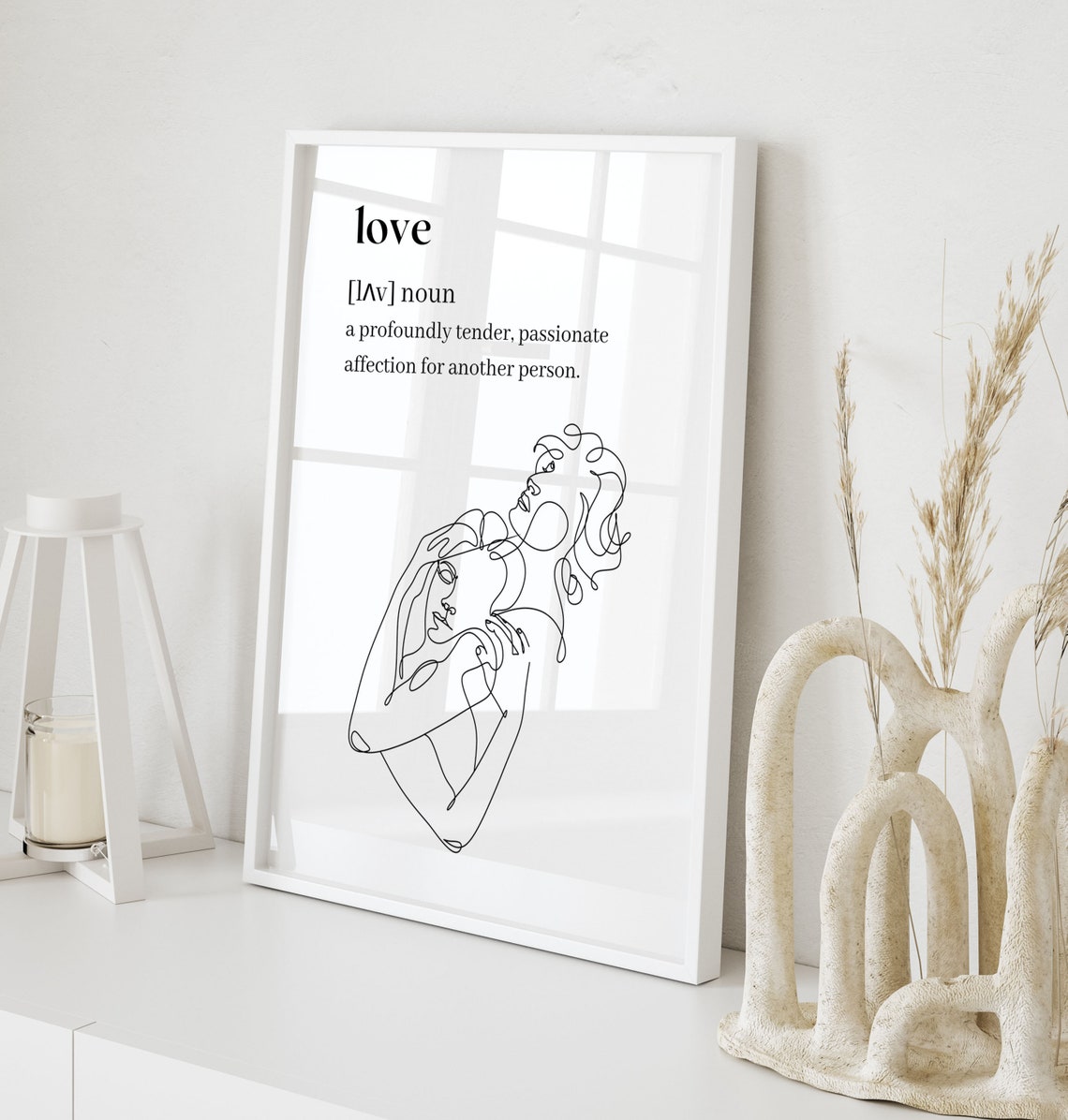 Love Dictionary Definition Line Art Couple Minimalist Poster - Image 3