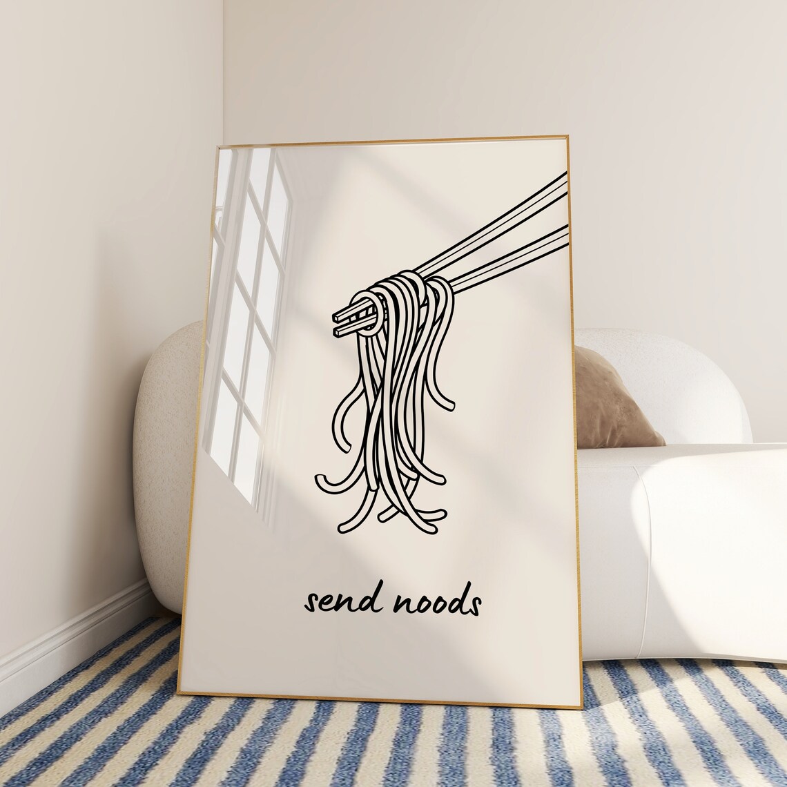 Noodles Minimalist Kitchen Art Print, Cute Food - Image 3