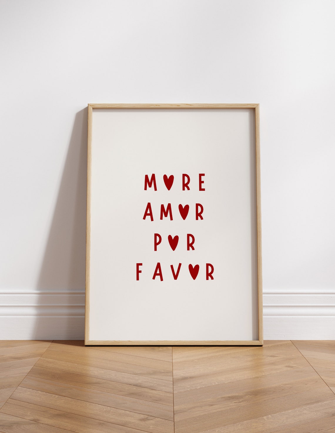 More Amor Por Favor Red Heart Typography Dorm Wall Decor Poster - Image 6