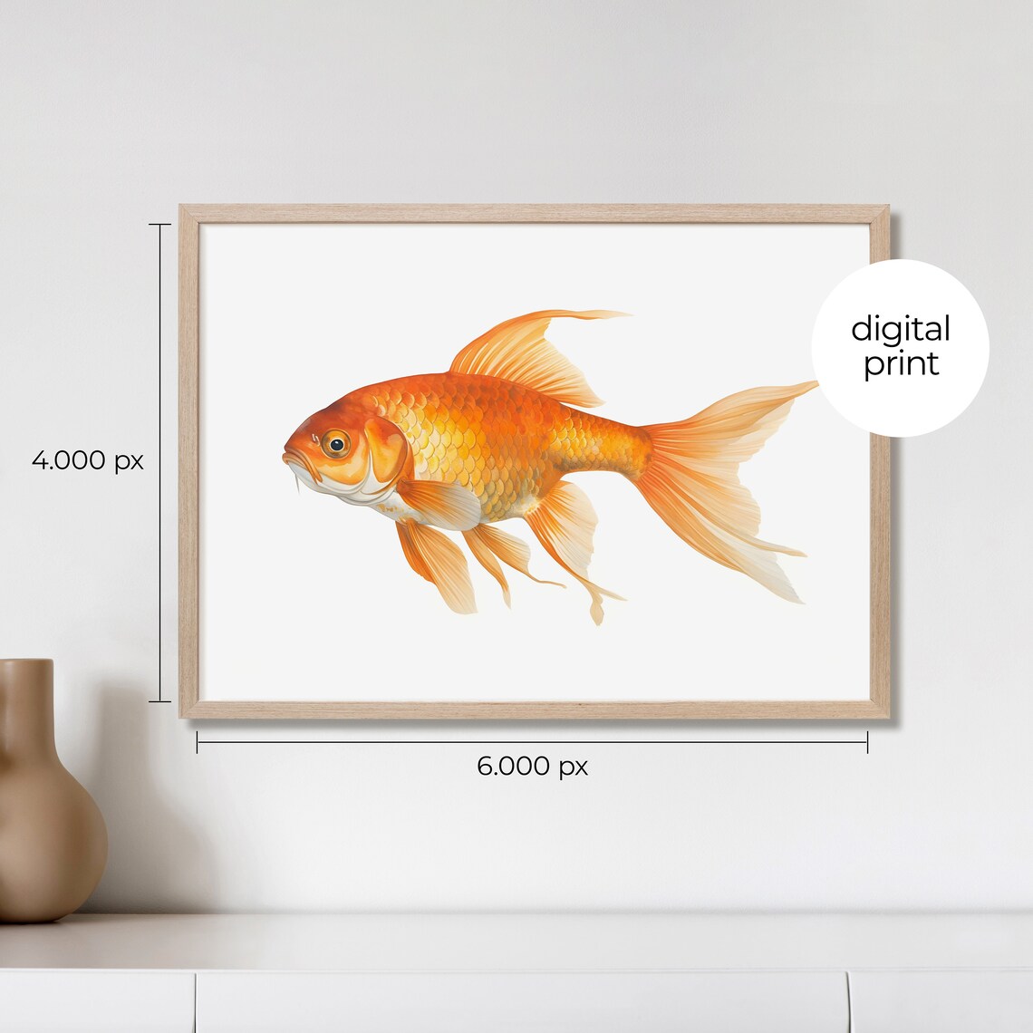 Vintage Goldfish Fish Print, Sea Life Wall Art - Image 2
