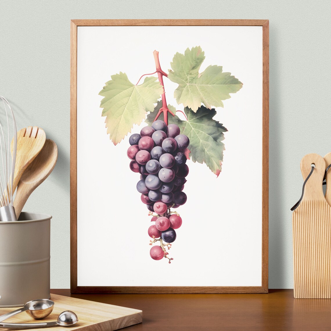 Grape Botanical Vintage Fruit Poster Print - Image 3