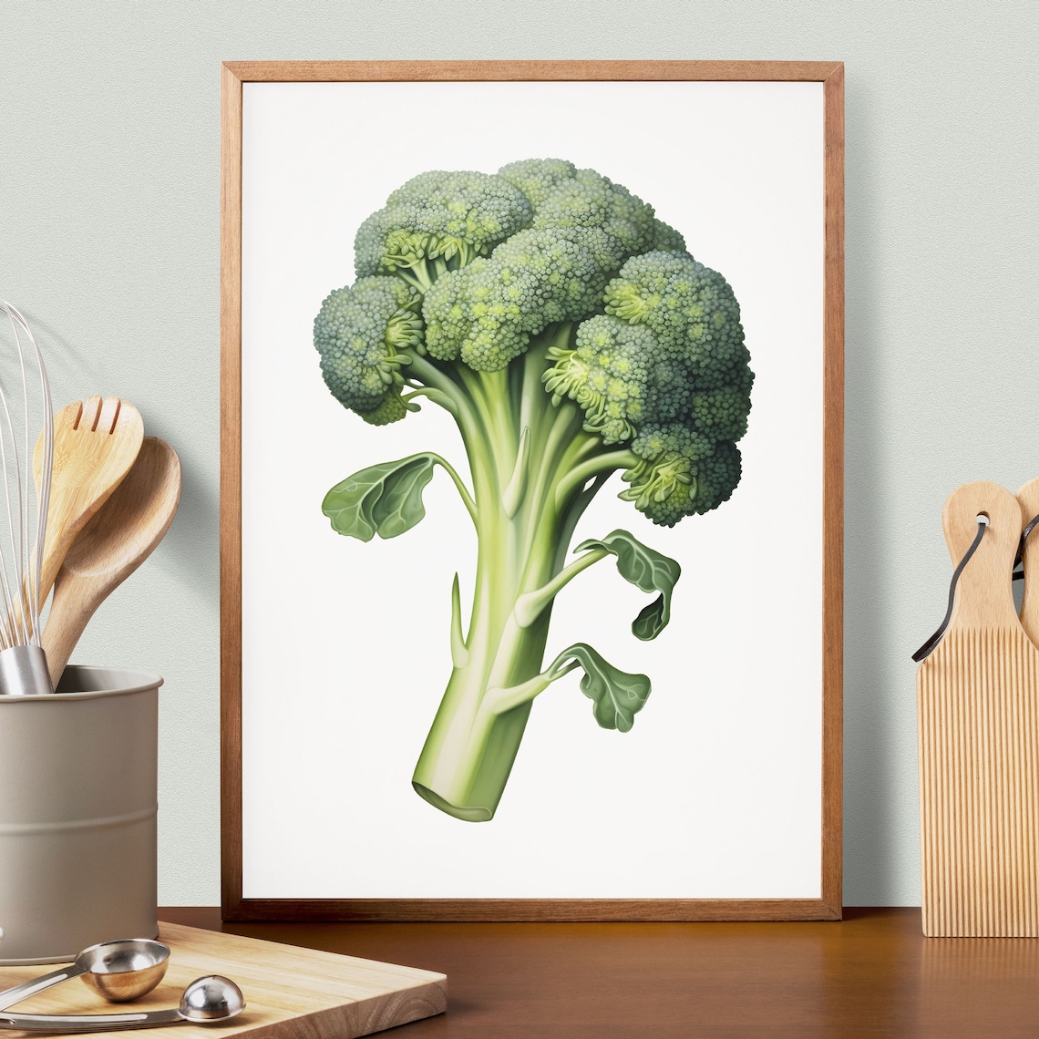 Broccoli Botanical Vintage Kitchen Art Print - Image 3