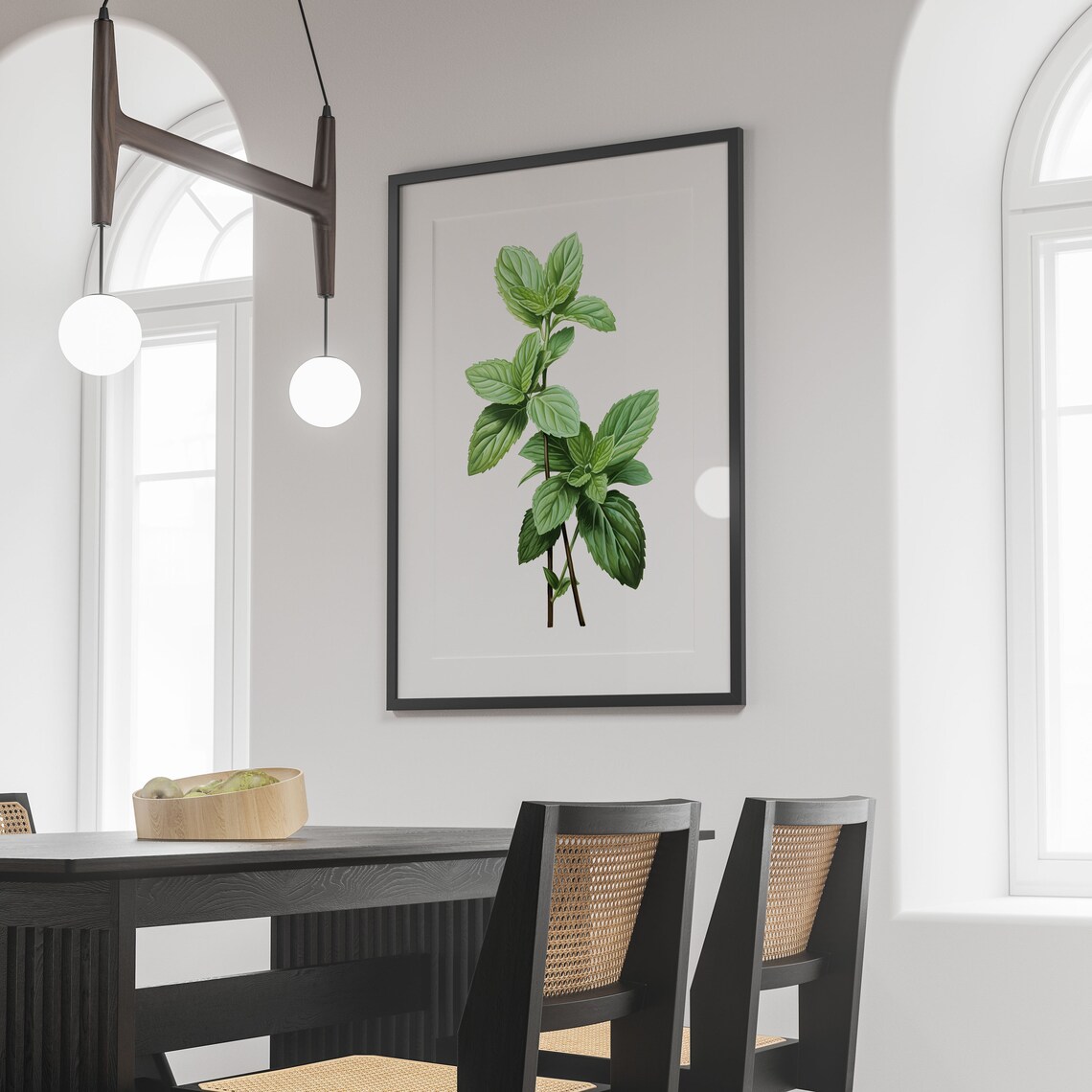 Mint Botanical Kitchen Art Print, Fresh Herb Study - Image 4