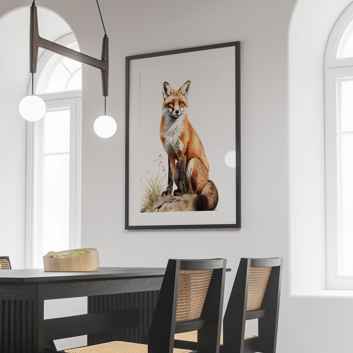 Red Fox Minimal Poster, Botanical Wildlife Art - Image 2