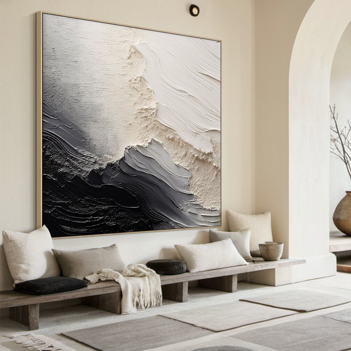 Grey Abstract Painting, Minimalist Wall Art Print - Image 2