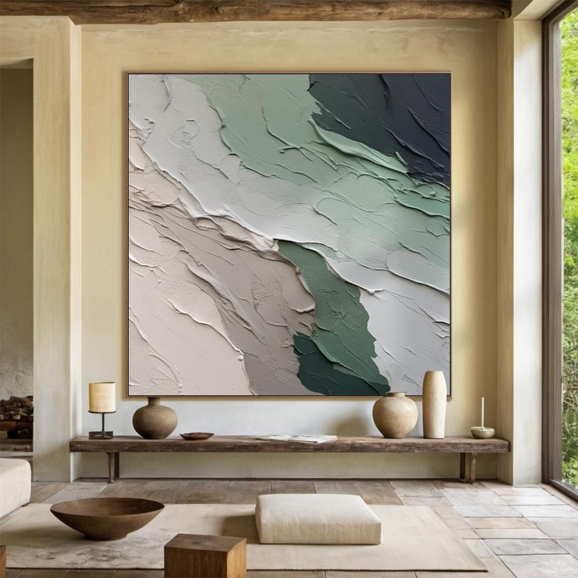 Black and Grey Abstract Landscape, Minimalist Art Print - Image 2