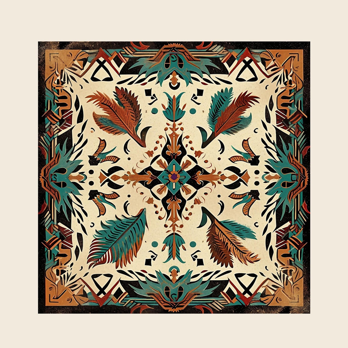 Southwest Style Art Print Western Wall Art Neutral Home Decor Southwest Inspired Fine Art Poster Southwest Wall Art Ethnic Aztec Art