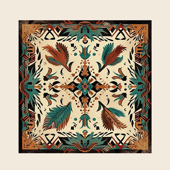 Southwest Style Art Print Western Wall Art Neutral Home Decor Southwest Inspired Fine Art Poster Southwest Wall Art Ethnic Aztec Art