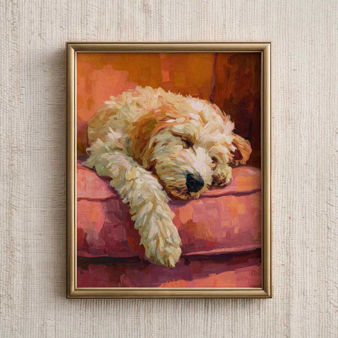 Goldendoodle Sleeping Puppy Portrait Art Print