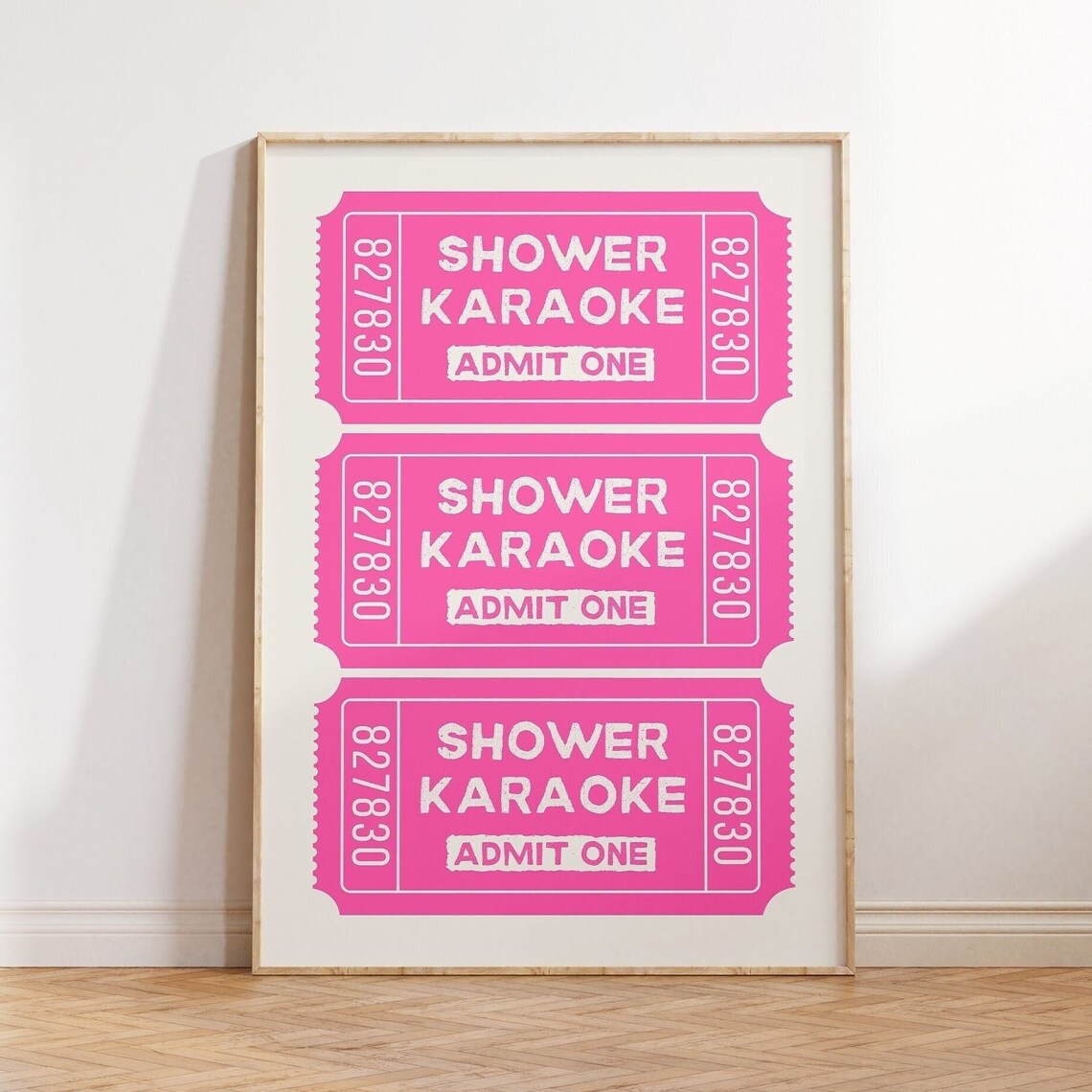 Shower Karaoke Ticket Retro Bathroom Humor Art Print