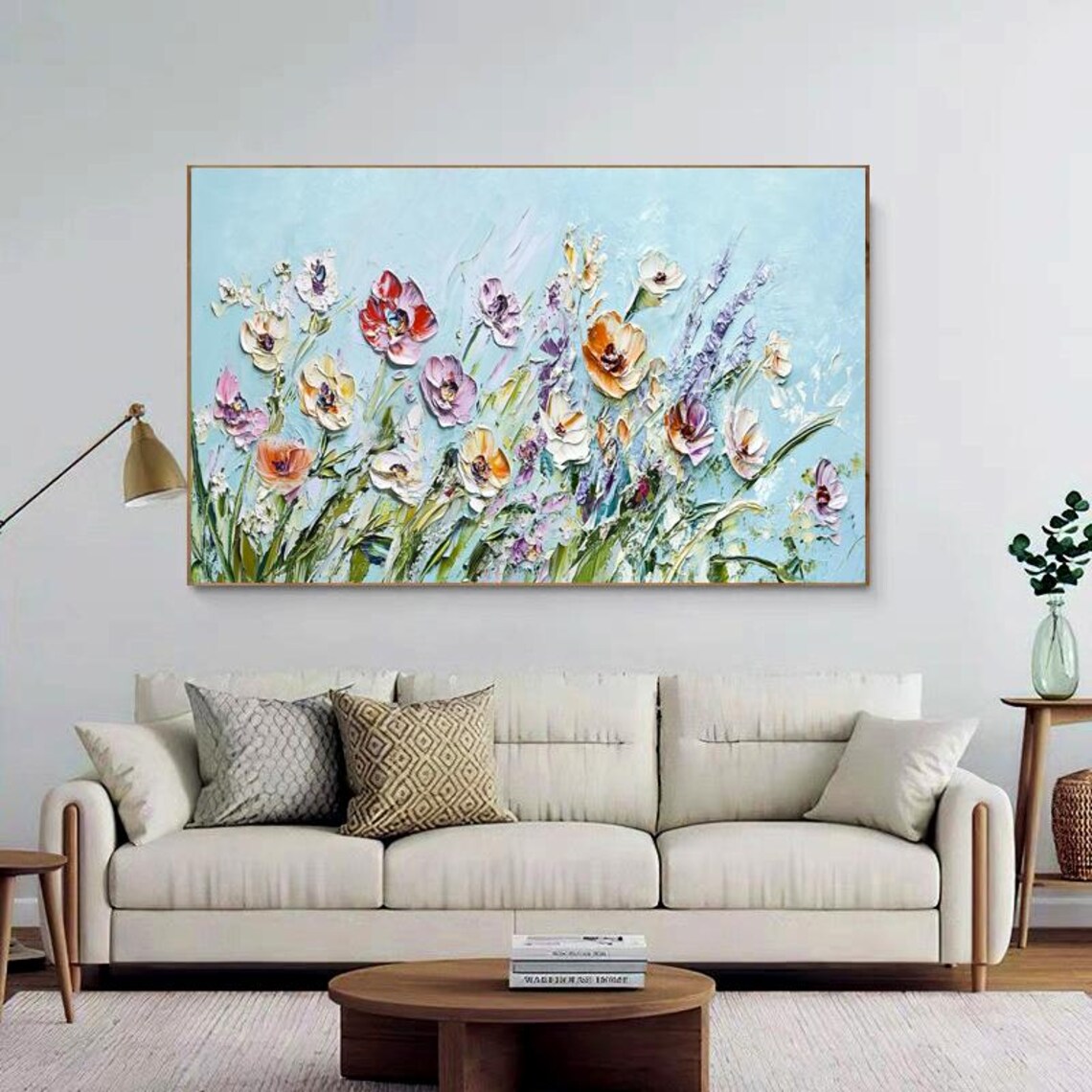 Wildflower Garden Colorful Impasto Floral Meadow Scene Art Poster - Image 2