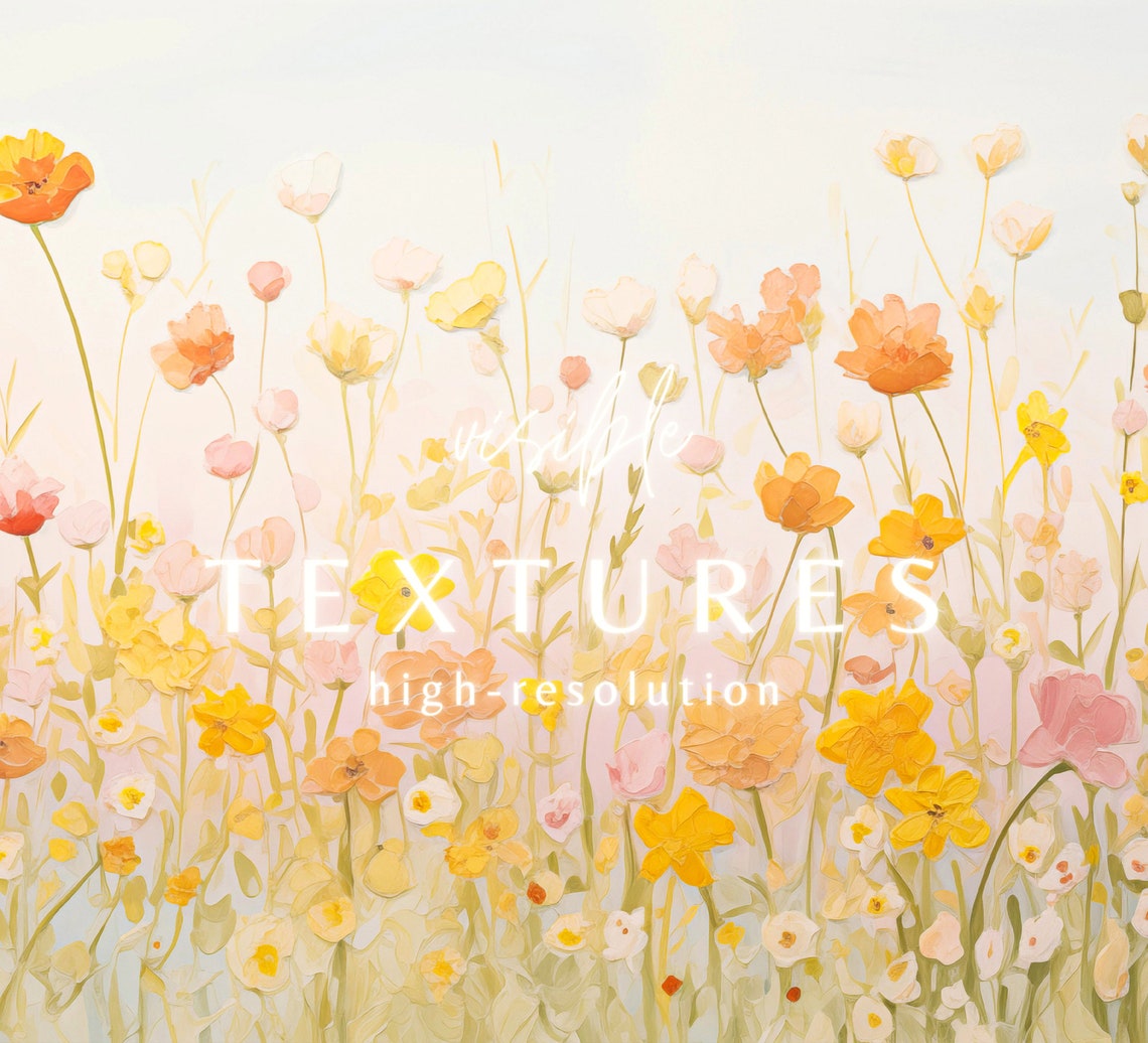 Sunny Wildflower Meadow Yellow Orange Blooms Impressionist Poster - Image 3