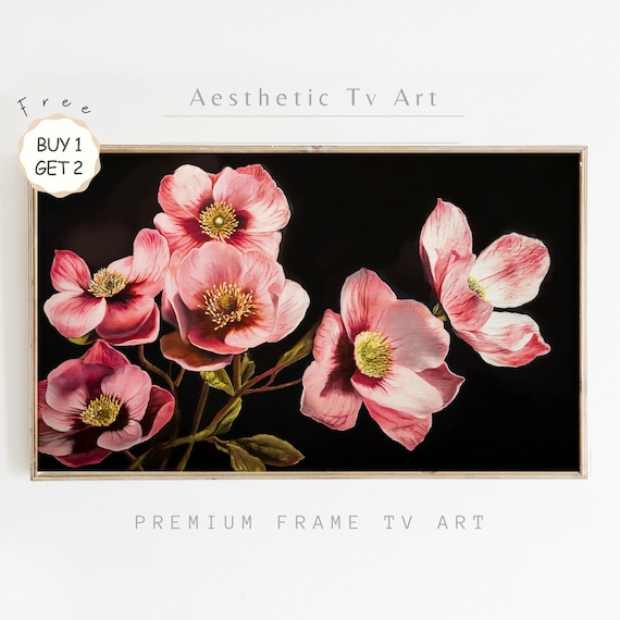 Moody Frame Tv Art Wildflowers Painting Dark Academia Tv Frame Art Floral Art For Tv