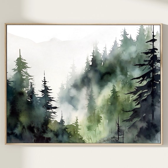 Appalachian Mountains Watercolor Forest Art Print