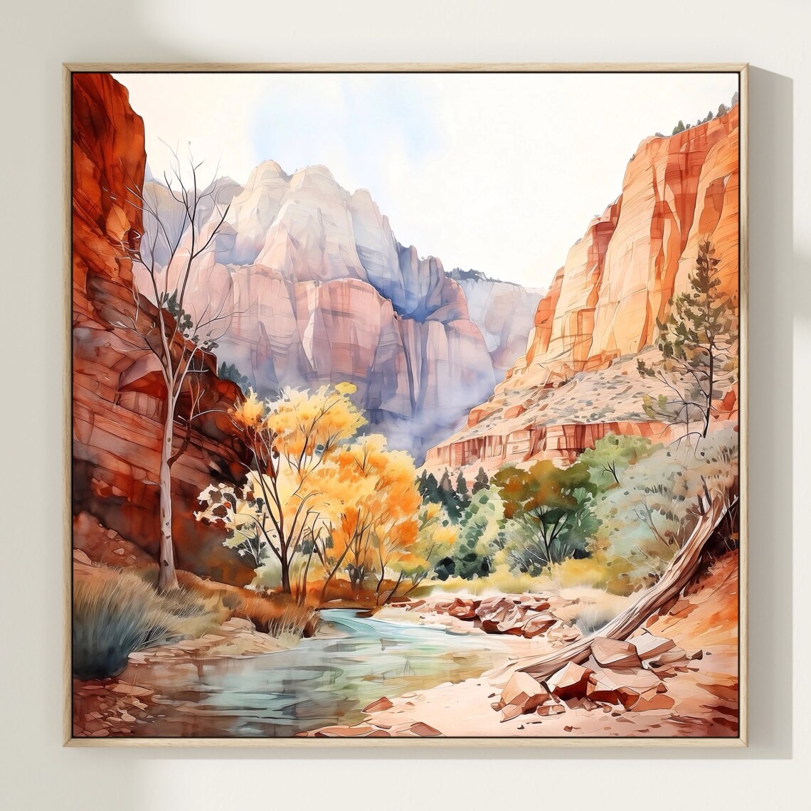 Zion National Park Watercolor Landscape Art Print