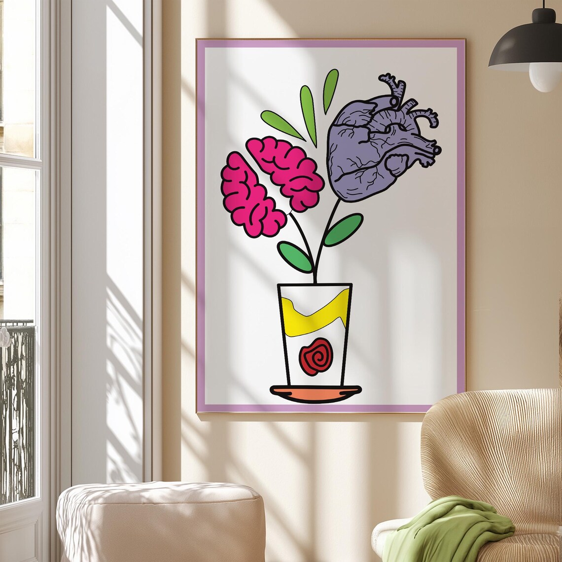 Colorful Modern Flower Art Print, Floral Decor - Image 4