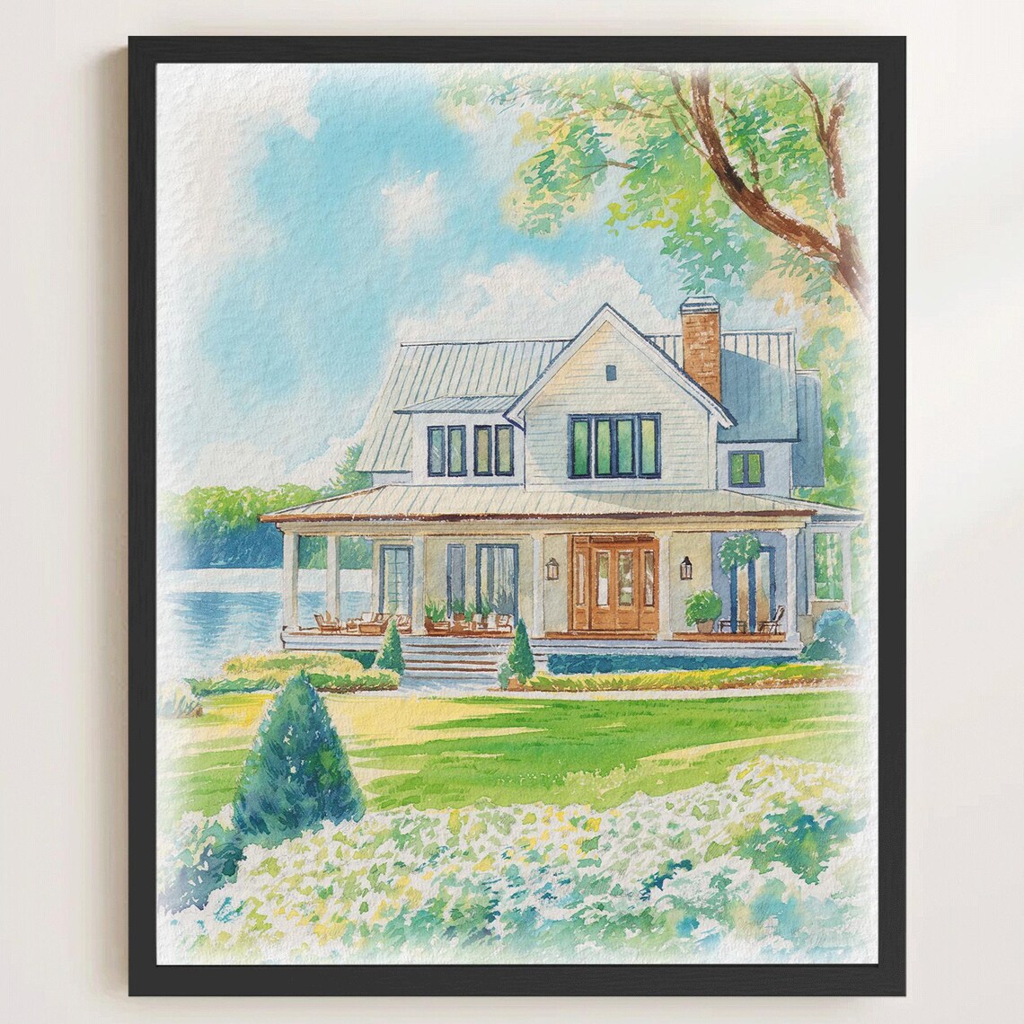 Handpainted House Watercolor Home Art Print