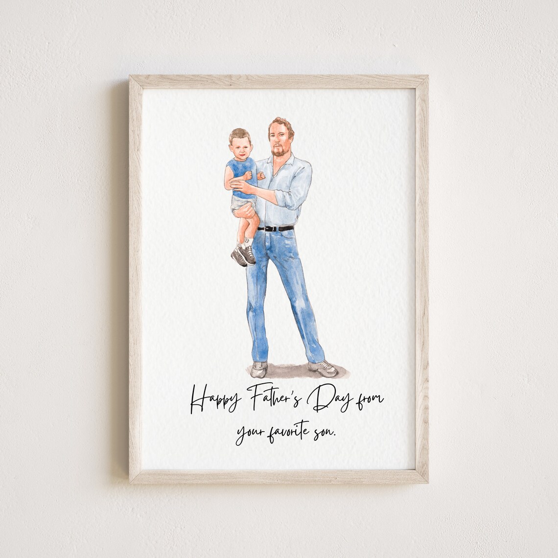 Custom Family Portrait Art Print for Father