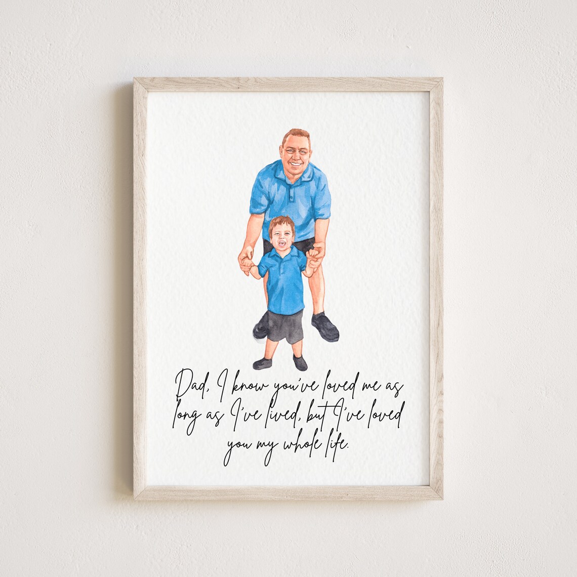 Custom Family Portrait Art Print for Father - Image 2