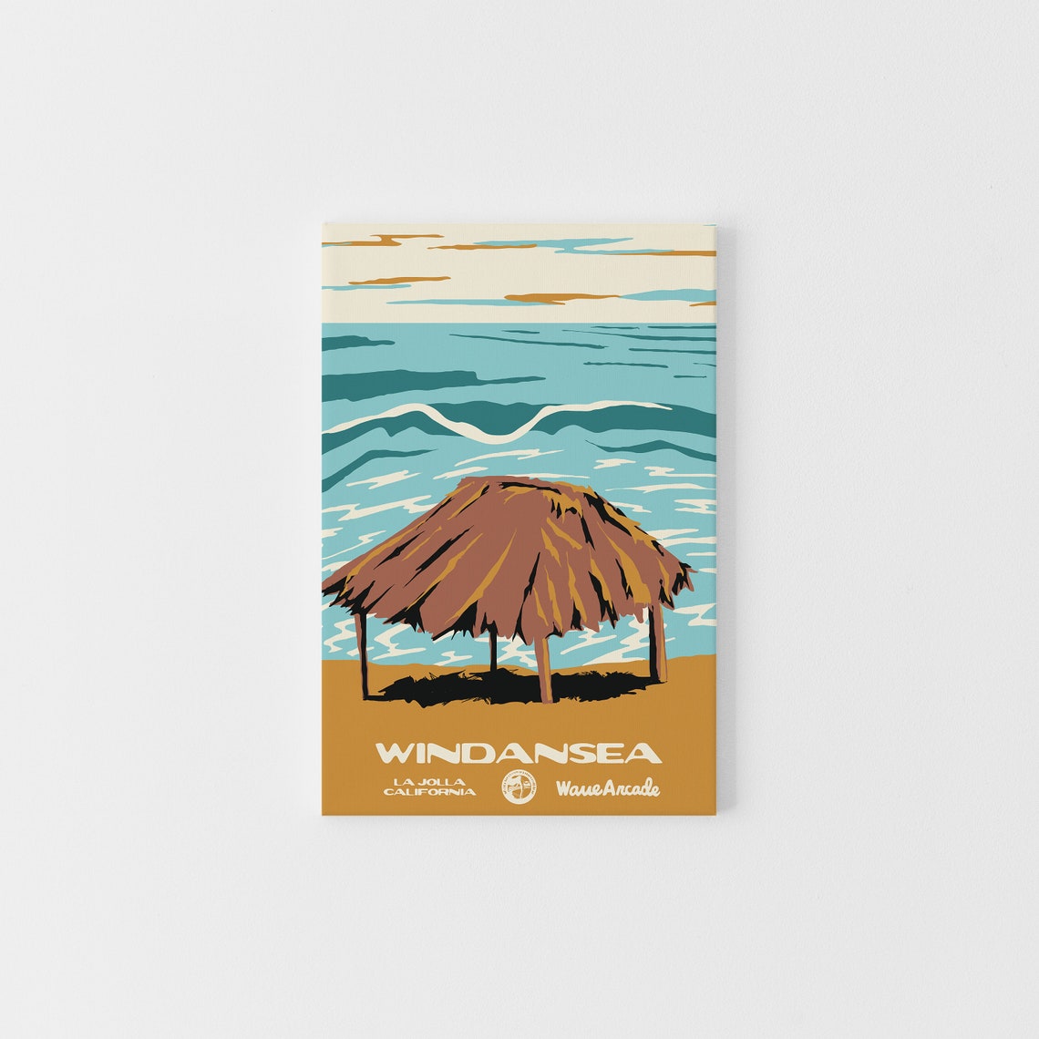 Windansea Beach La Jolla California Palapa Waves Surf Spot Poster