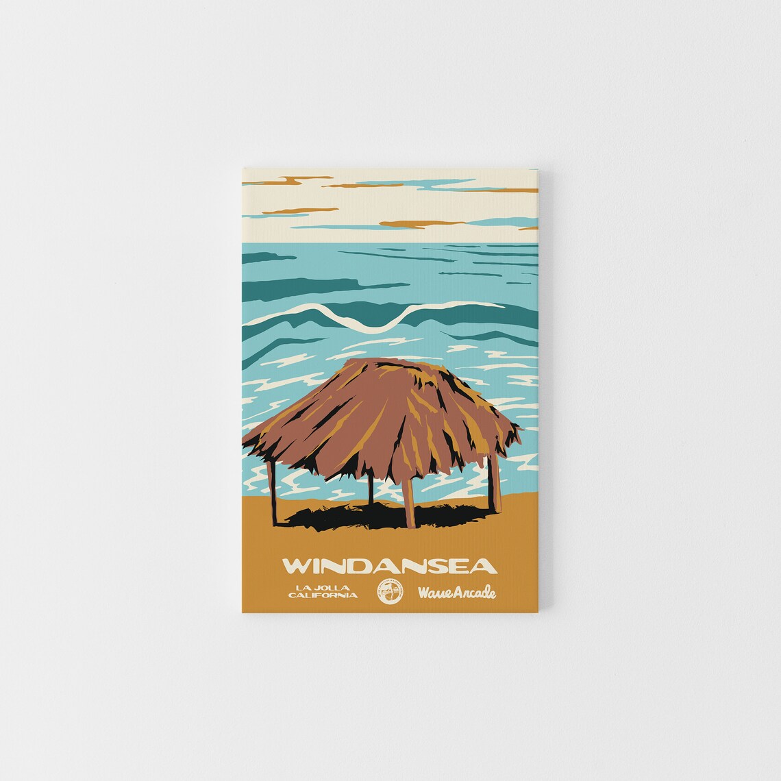 Windansea La Jolla Ca Print National Parks Vintage Style Surf Art Framedunframed Coastal Print