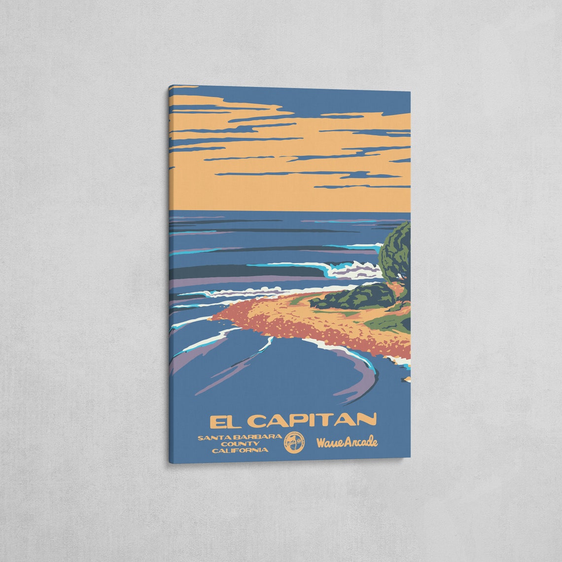 El Capitan Santa Barbara County Beach Cove Sunset Travel Poster - Image 2