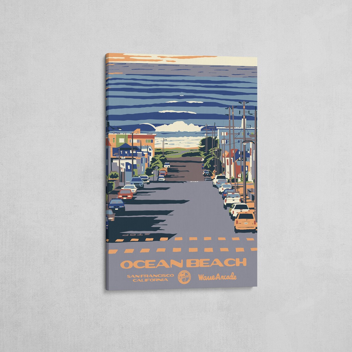 Ocean Beach San Francisco Ca Print National Parks Vintage Style Surf Art Framedunframed Coastal Print - Image 2