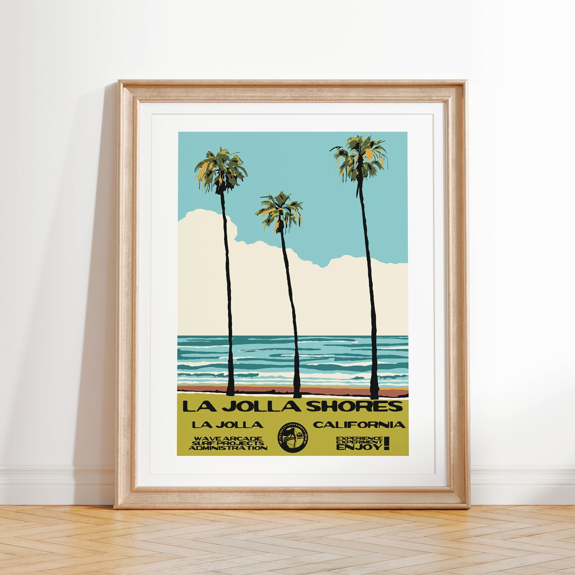La Jolla Shores Vintage Surf Travel Poster