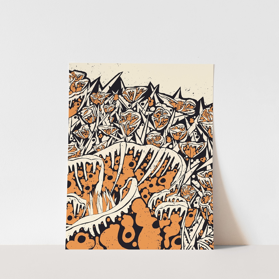 The Golden Poppy Orange Wildflower Field Bold Floral Illustration Poster