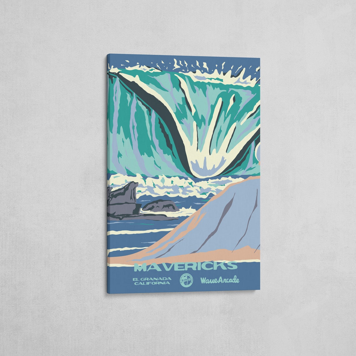 Mavericks Big Wave Surf Spot El Granada California Barrel Poster - Image 2