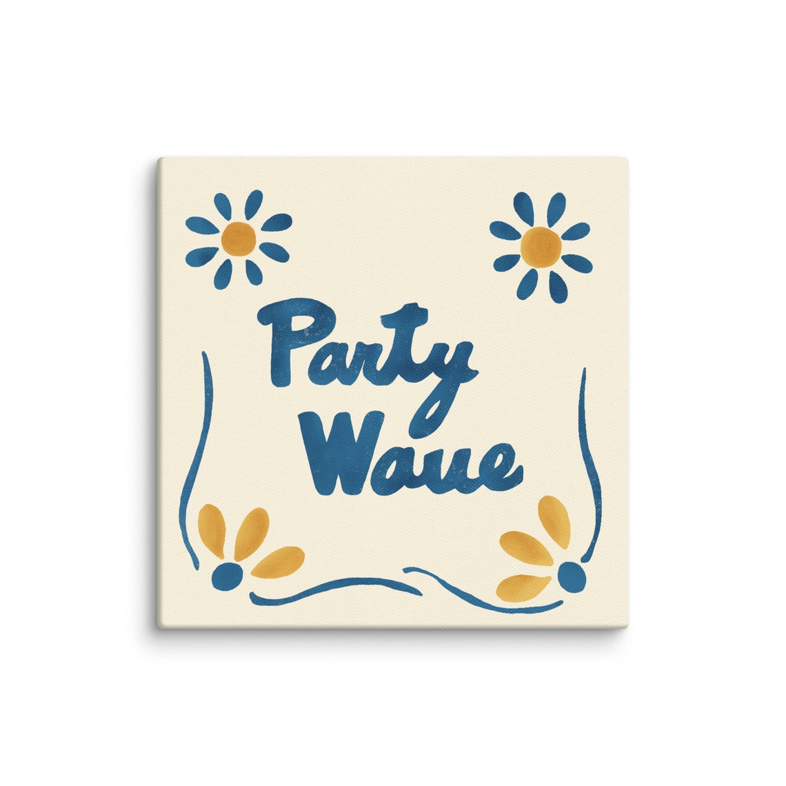 Party Wave Script Talavera Tile Sun Floral Coastal Art Poster