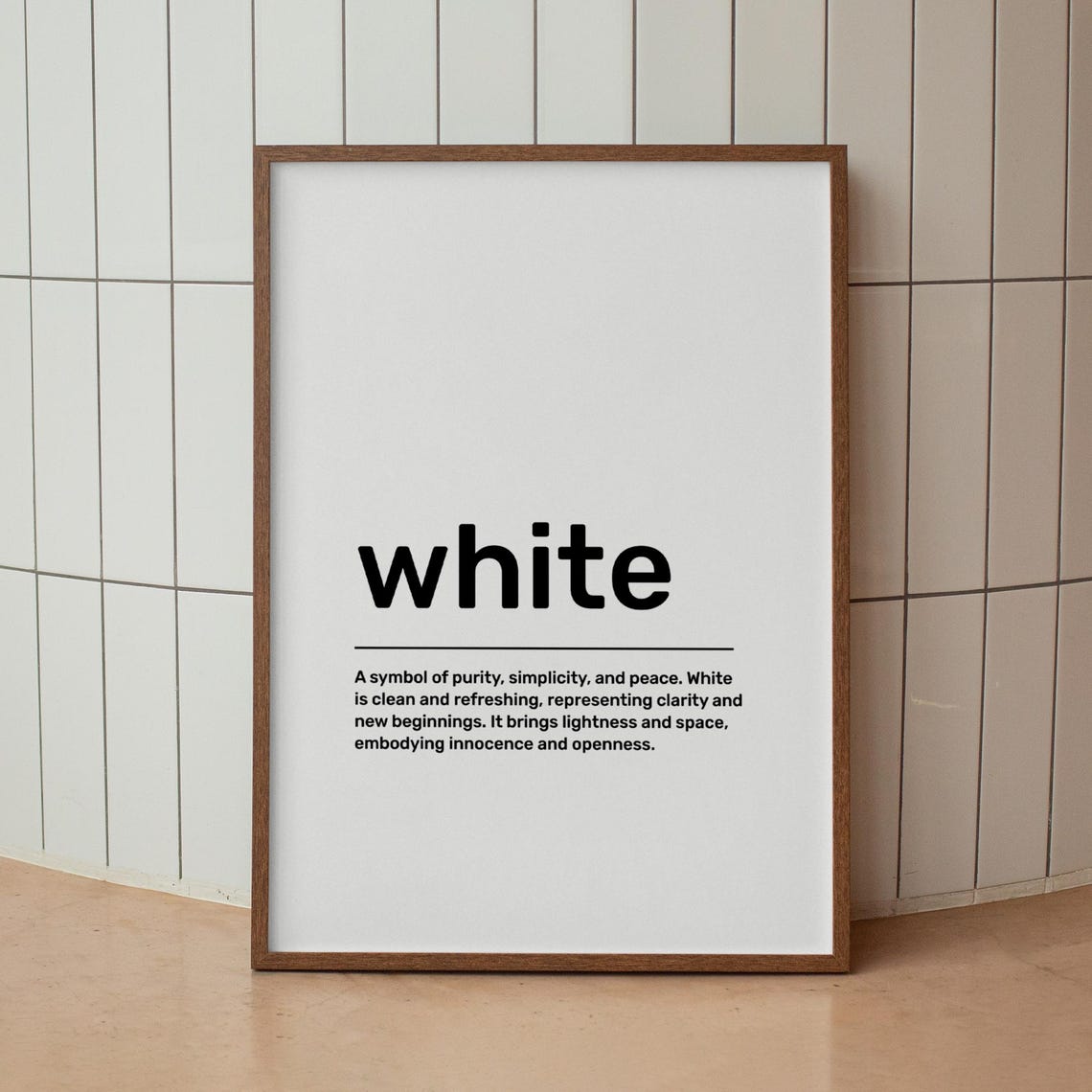 White Color Definition Dictionary Typography Minimalist Art Print - Image 3