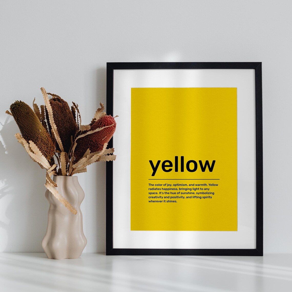Yellow Definition Quote Poster, Typography Wall Decor - Image 2
