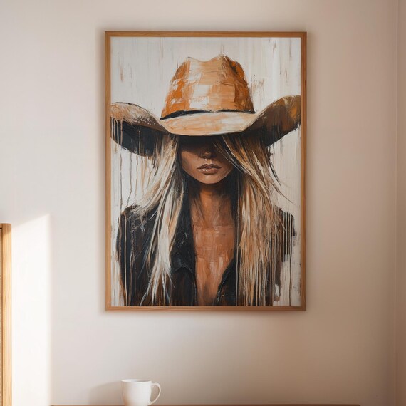 Cowgirl Portrait, Western Farmhouse Art Print