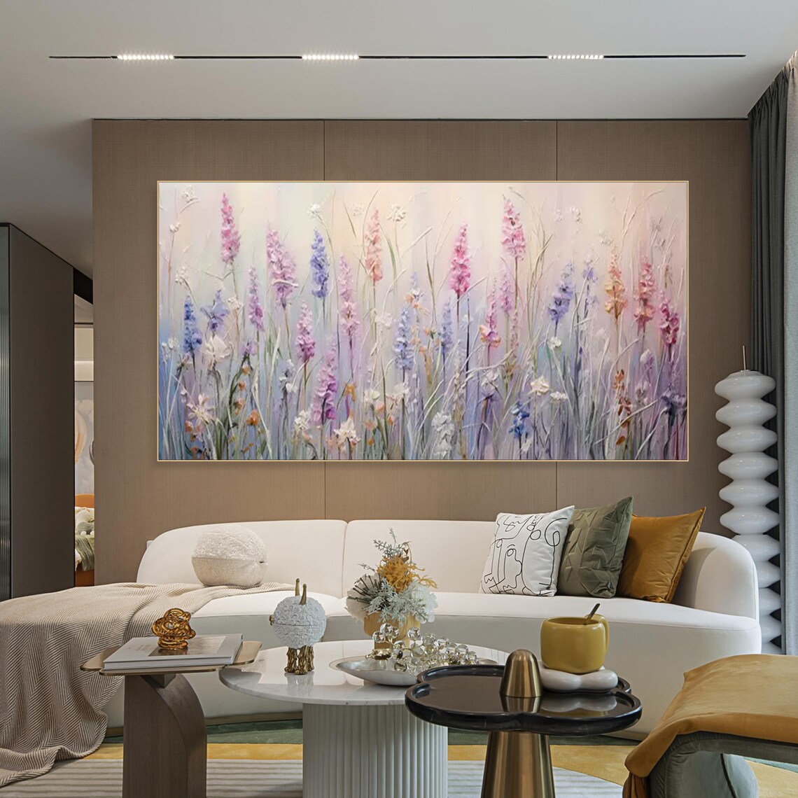 Soft Lavender Flower Spikes In Dreamy Pastel Field Art Poster - Image 2
