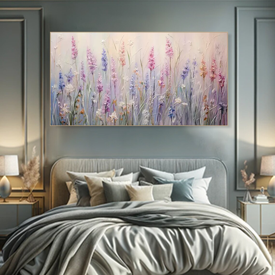 Soft Lavender Flower Spikes In Dreamy Pastel Field Art Poster - Image 3