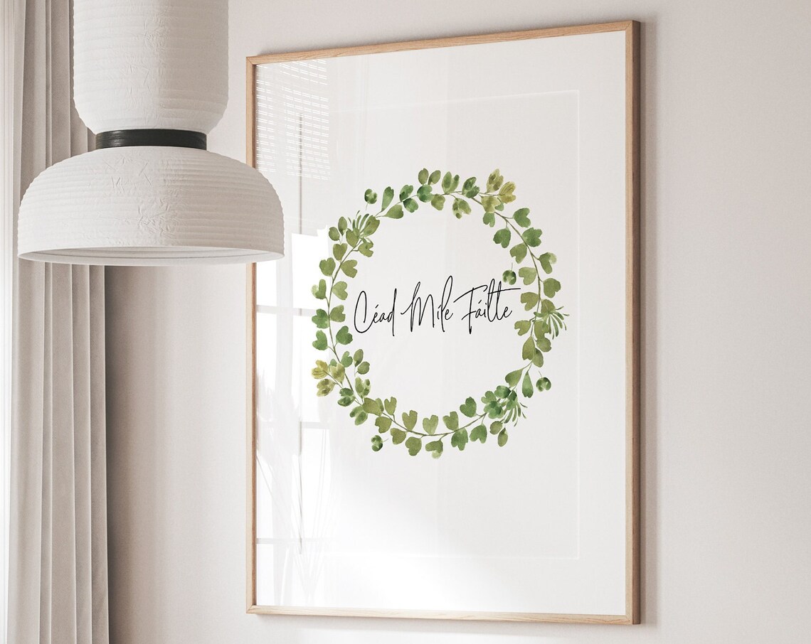 Céad Míle Fáilte Hallway Art Print, Irish Wreath - Image 2